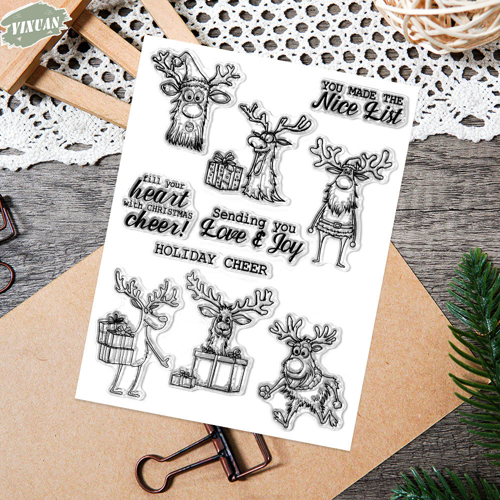 1 clear christmas deer stamp (z112610)