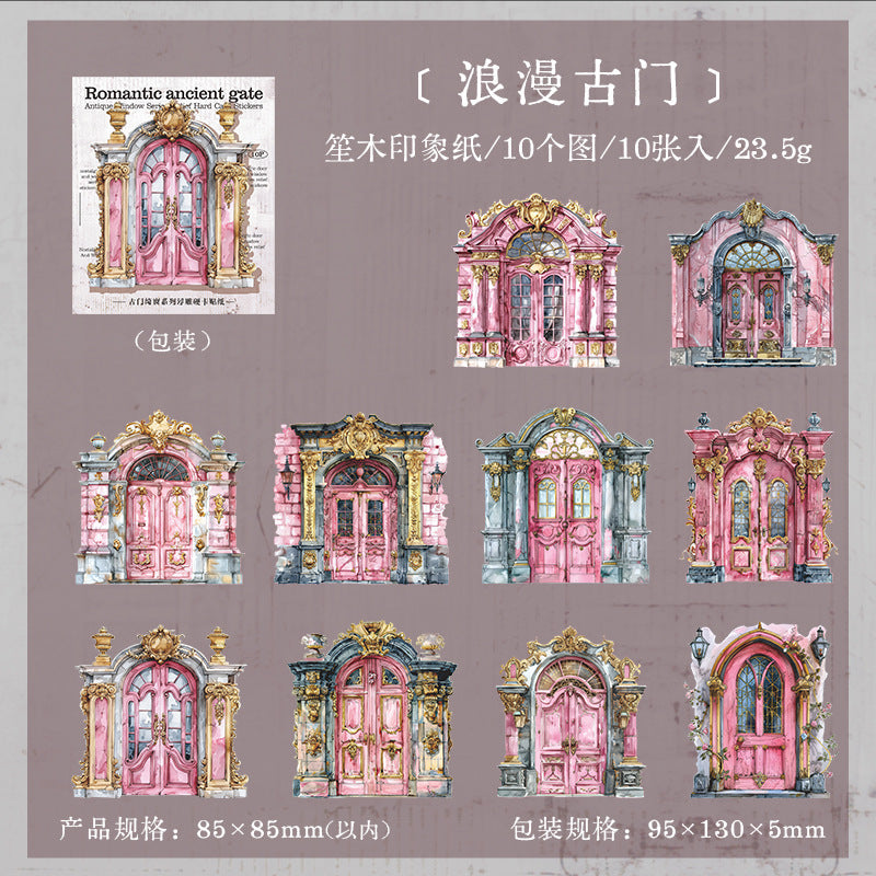 10pcs vintage window card sticker pack (S25050502)