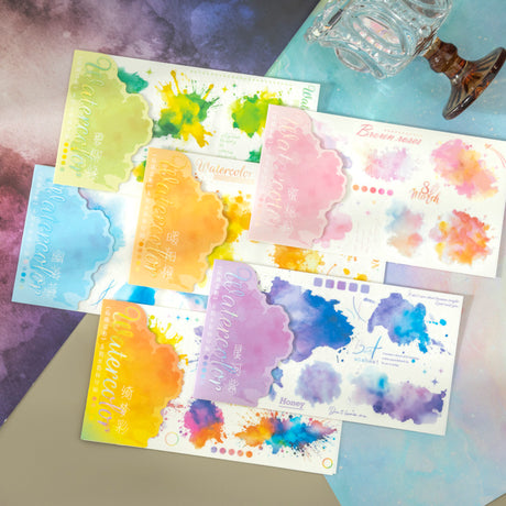 2pcs transfer sticker Watercolor (s080604)