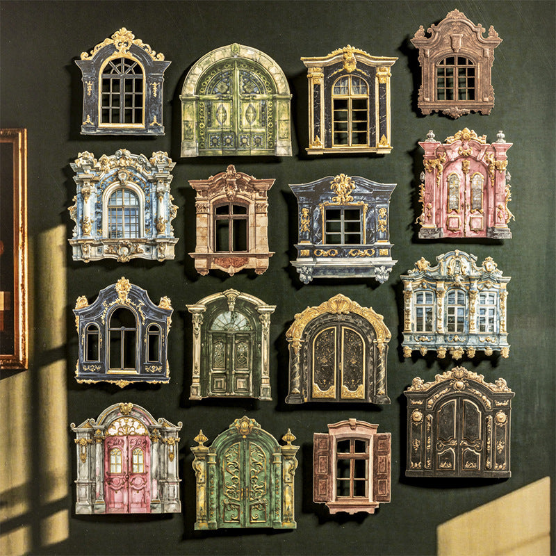 10pcs vintage window card sticker pack (S25050502)