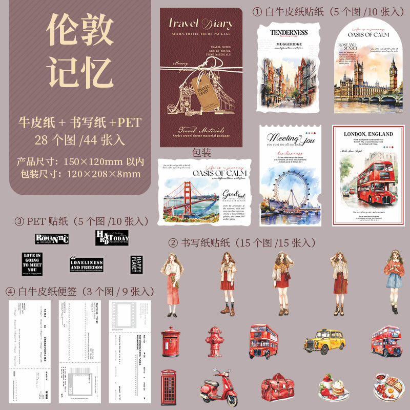 44pcs travel paper+sticker pack (P25050503)