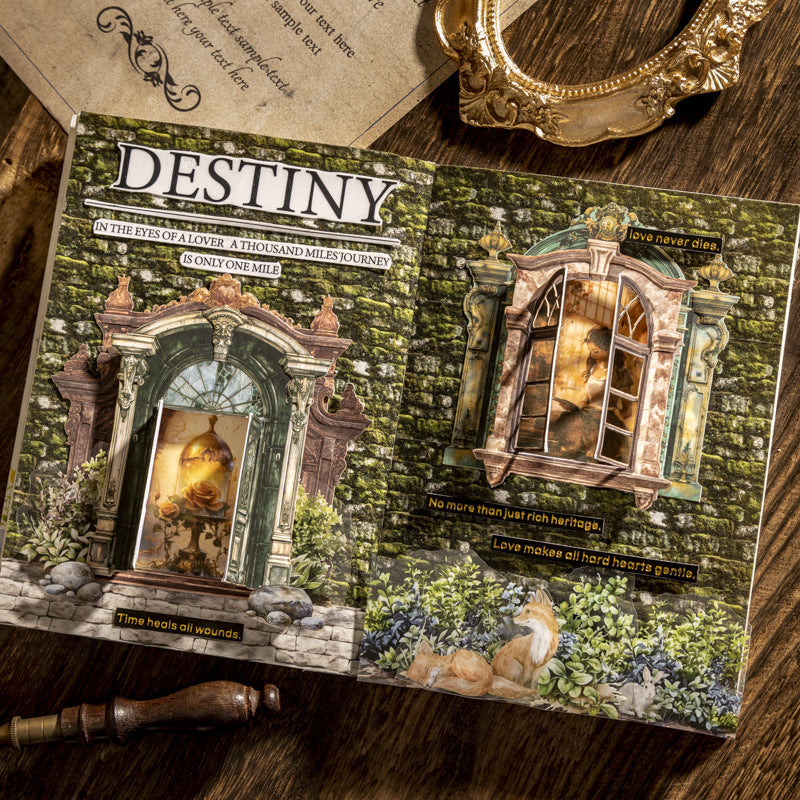 10pcs vintage window card sticker pack (S25050502)