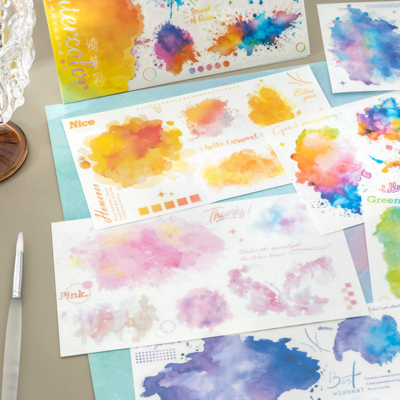 2pcs transfer sticker Watercolor (s080604)