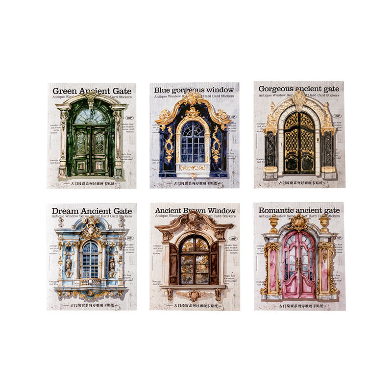 10pcs vintage window card sticker pack (S25050502)