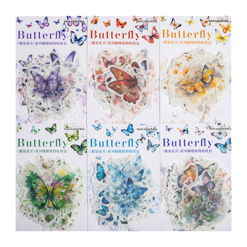 20pcs sticker pack Butterfly blossoms (S073001)