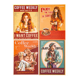 20 pcs sticker book Coffee Week Series in 4 styles(TZB07182)