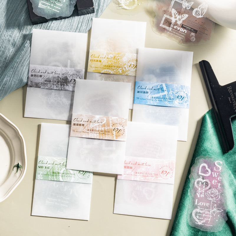 10PCS /sticker pack Ink dyed lace（S07165）