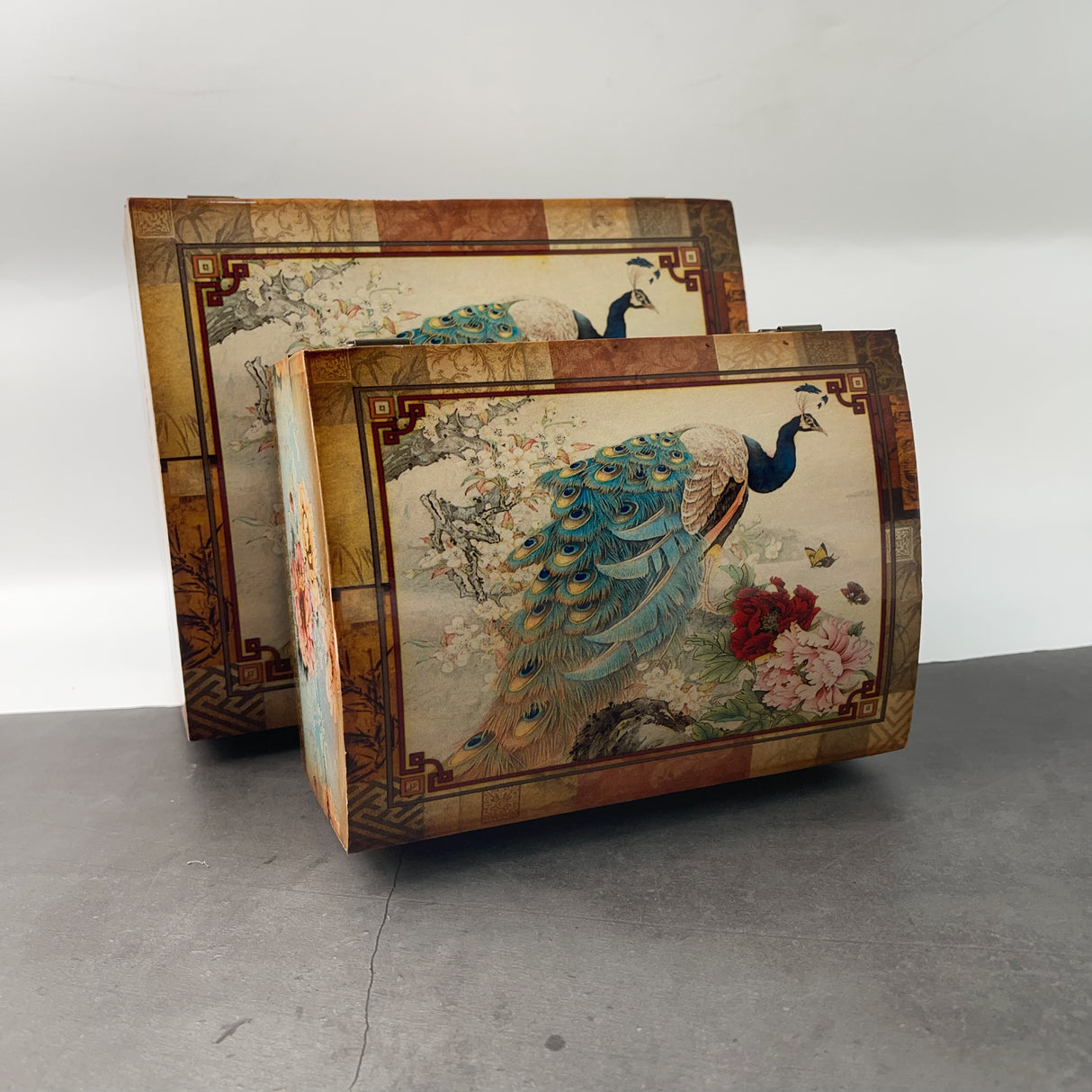 Peacock vintage wooden box(AUL120705)