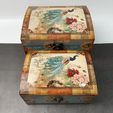 Peacock vintage wooden box(AUL120705)