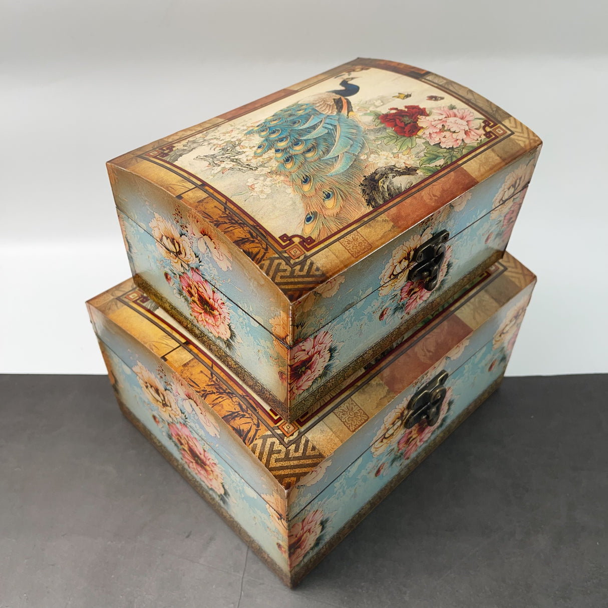 Peacock vintage wooden box(AUL120705)