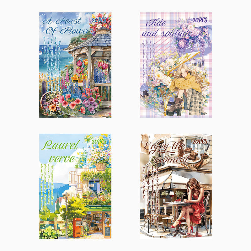 20pcs scenery sticker book（TZB121301）