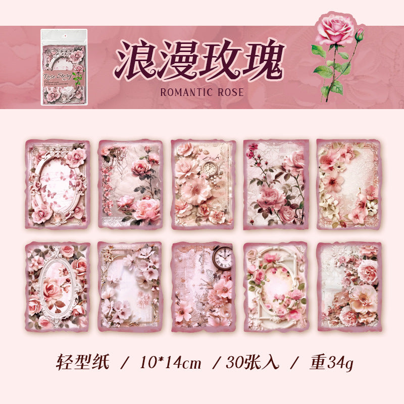 30pcs paper pack Rose Story (P081410)