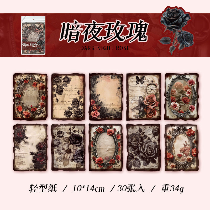 30pcs paper pack Rose Story (P081410)