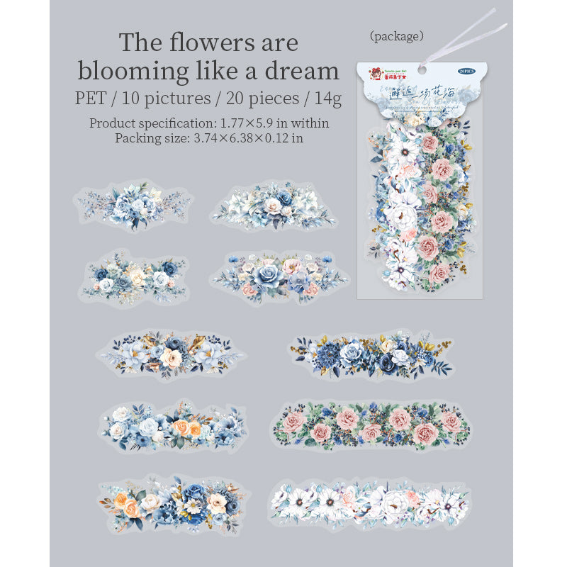 20 pcs sticker pack Encounter flowers (S07093)