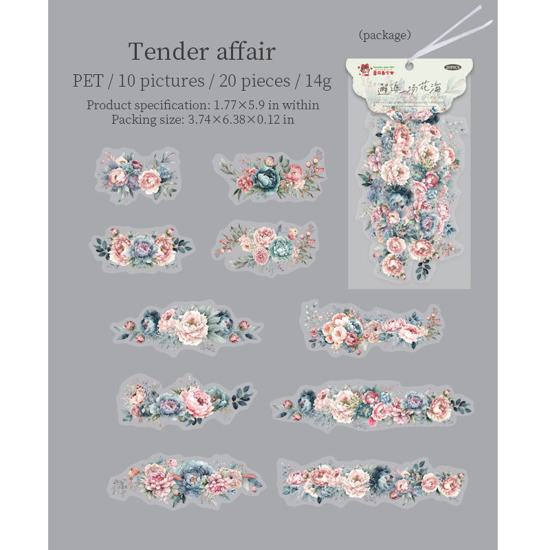 20 pcs sticker pack Encounter flowers (S07093)