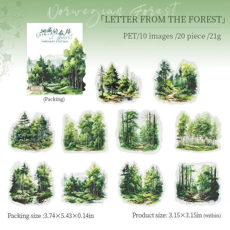 20pcs /sticker pack The forest in Norway （S07095)