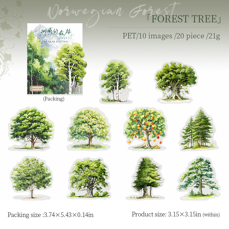 20pcs /sticker pack The forest in Norway （S07095)