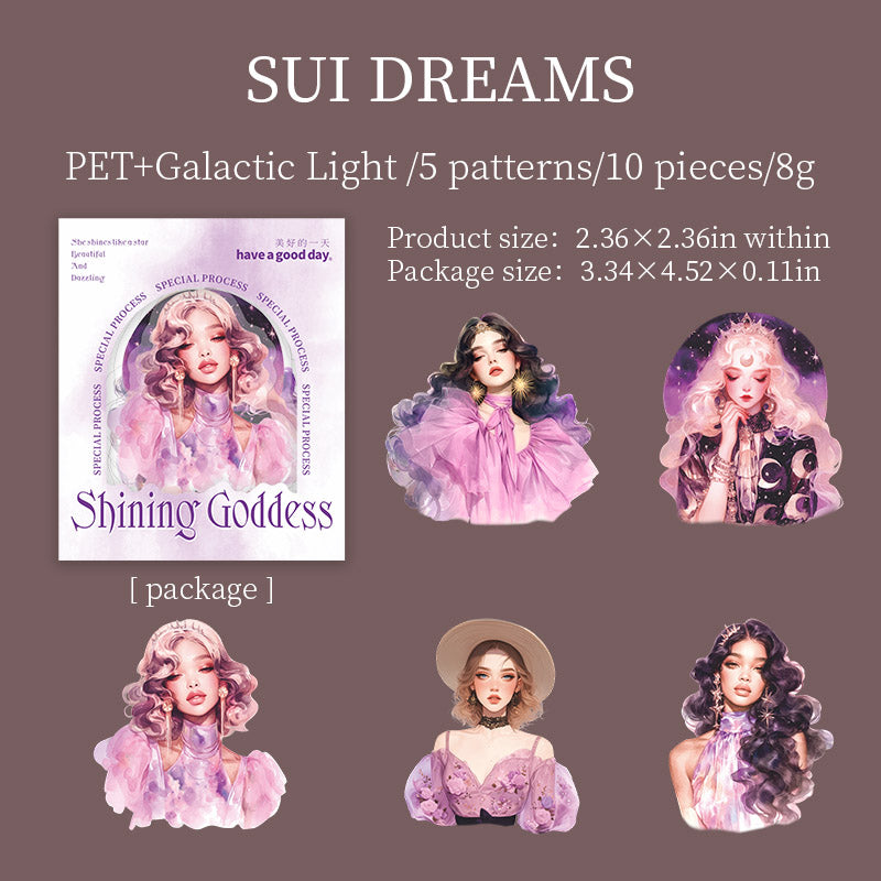 10pcs sticker pack shining beauty  S07125