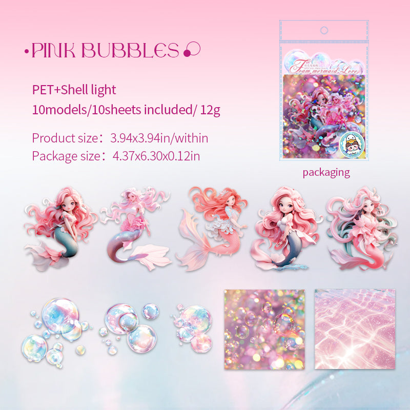 10pcs sticker pack Bubble Mermaid(S07192)