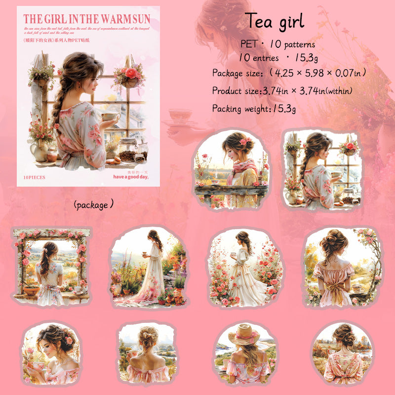 10pcs sticker book Warm sun(S07193)