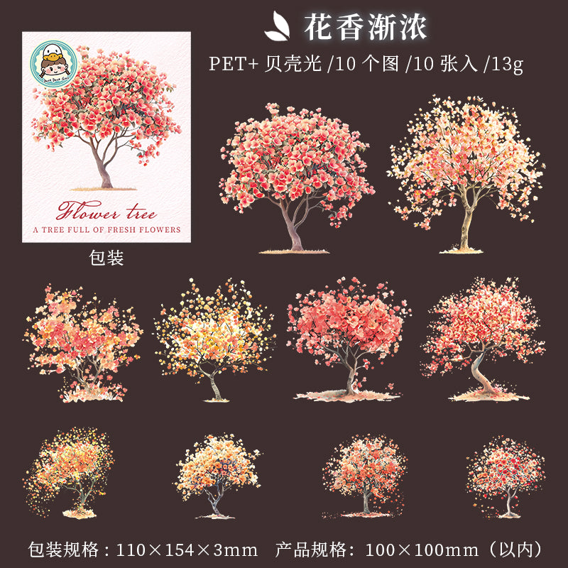 10pcs sticker pack Flower tree（S07196）