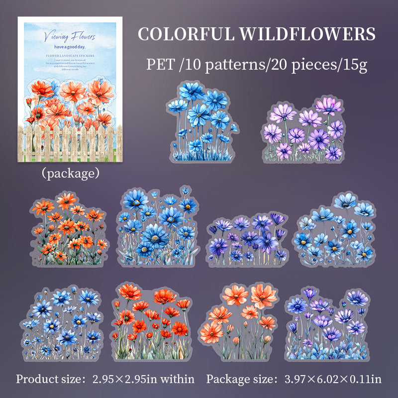 20pcs sticker pack Viewing Flowers(S07198)