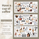 2pcs transfer sticker Drinking Coffee(S072301)