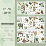 2pcs transfer sticker Drinking Coffee(S072301)