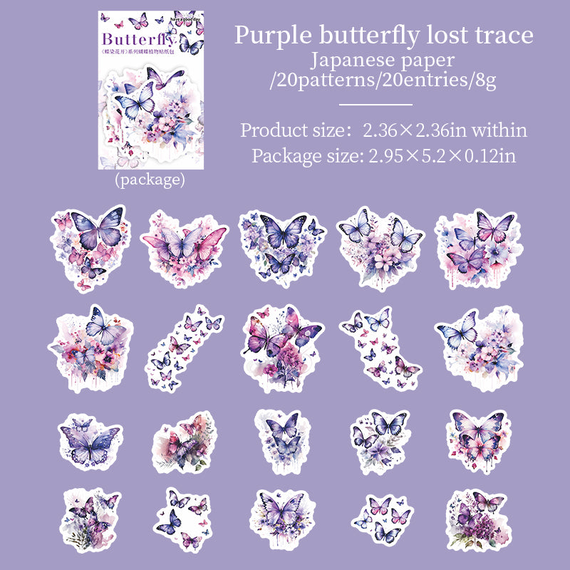 20pcs sticker pack Butterfly blossoms (S073001)