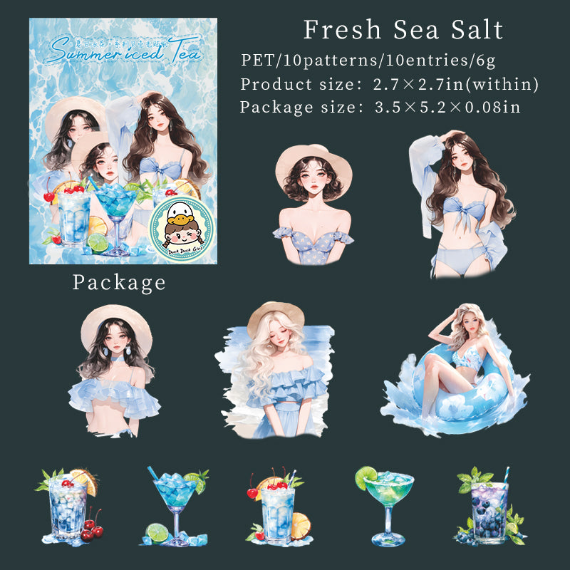 10pcs sticker pack Summer Iced Tea (S073005）