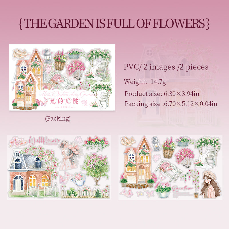 2pcs transfer sticker pack Her Courtyard (S081304)