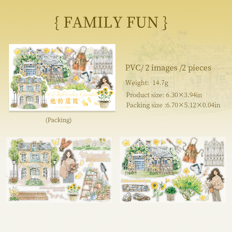 2pcs transfer sticker pack Her Courtyard (S081304)