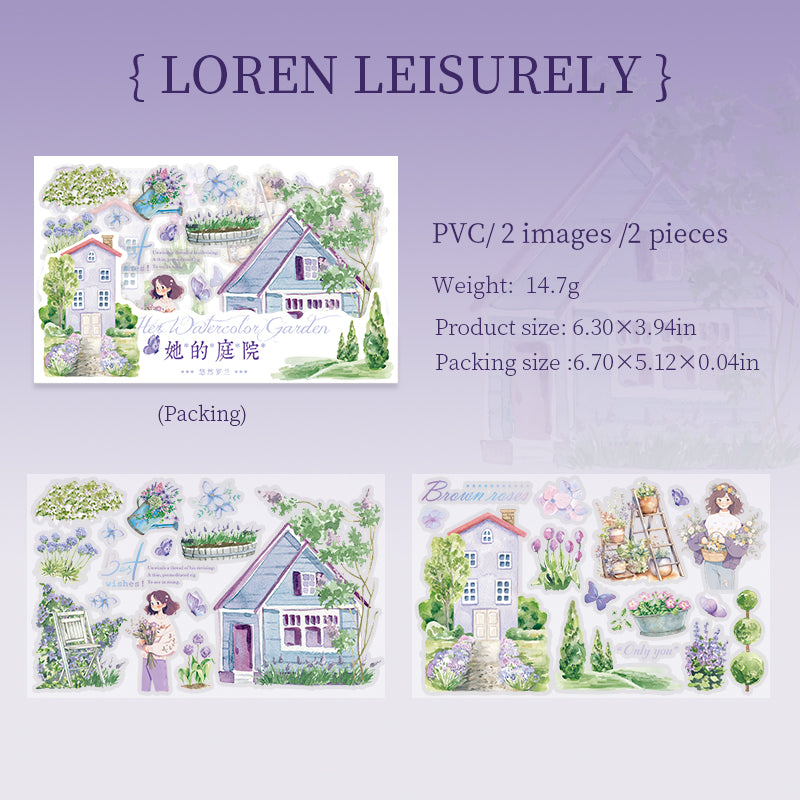 2pcs transfer sticker pack Her Courtyard (S081304)