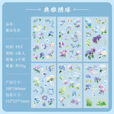 6pcs flower sticker pack (S121013)