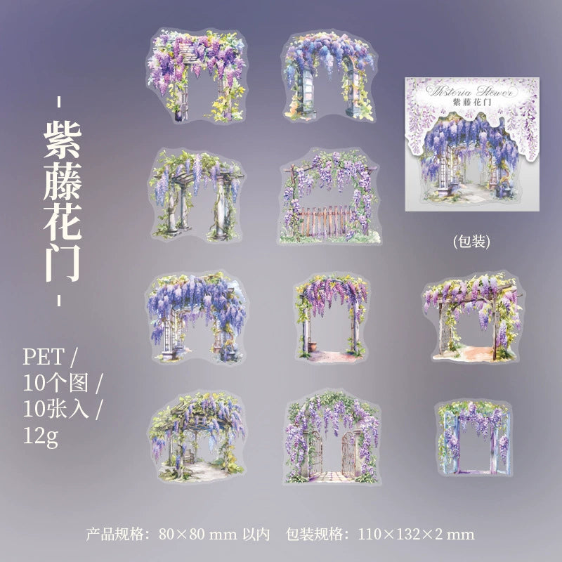 10pcs flower sticker pack (S25010405)