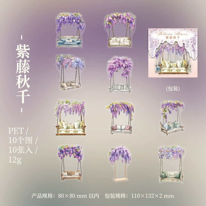 10pcs flower sticker pack (S25010405)