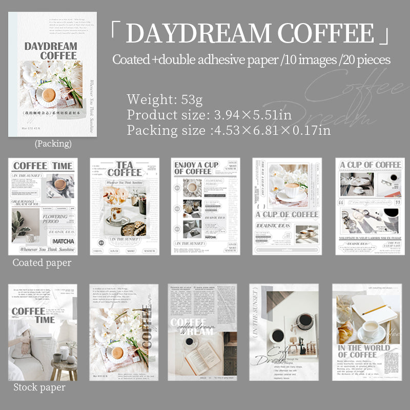 20PCS /sticker book My Coffee Magazine（TZB-07162）