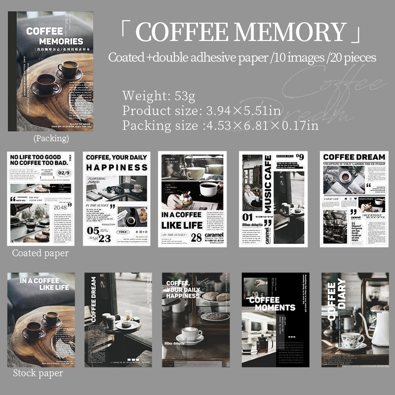 20PCS /sticker book My Coffee Magazine（TZB-07162）