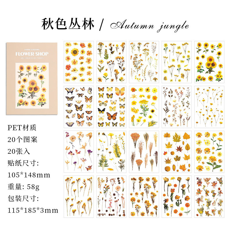 20pcs sticker book Flower Series (TZB081415)