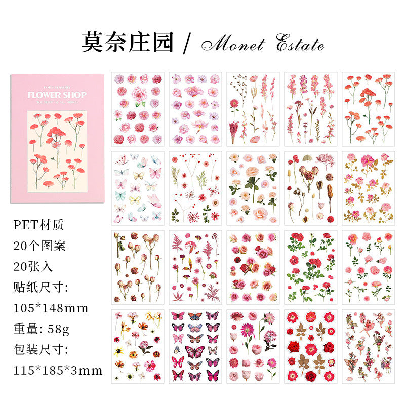 20pcs sticker book Flower Series (TZB081415)