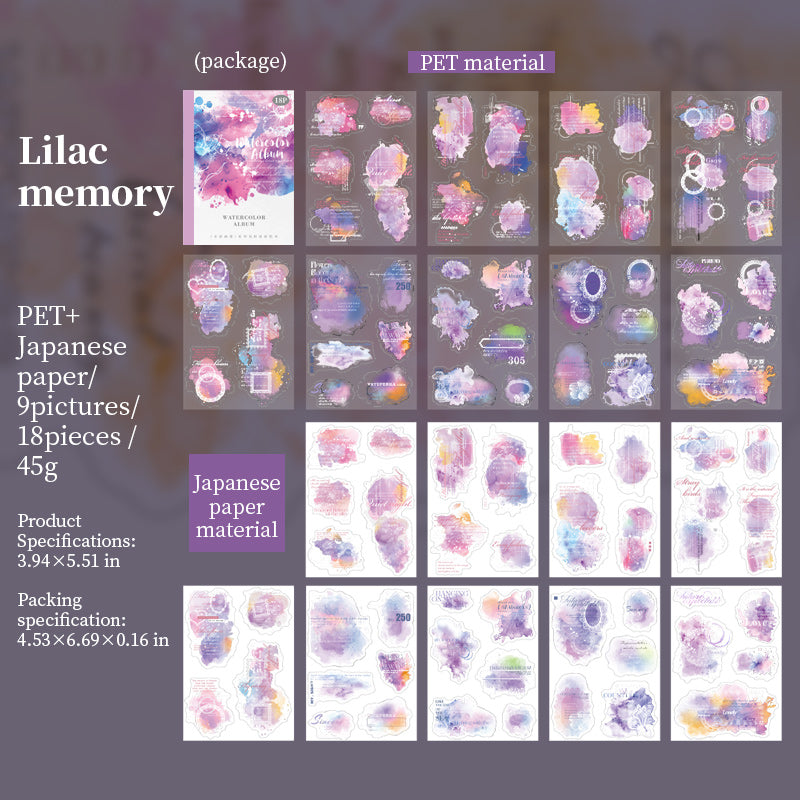 18pcs PET+Washi  sticker book (TZB102301)