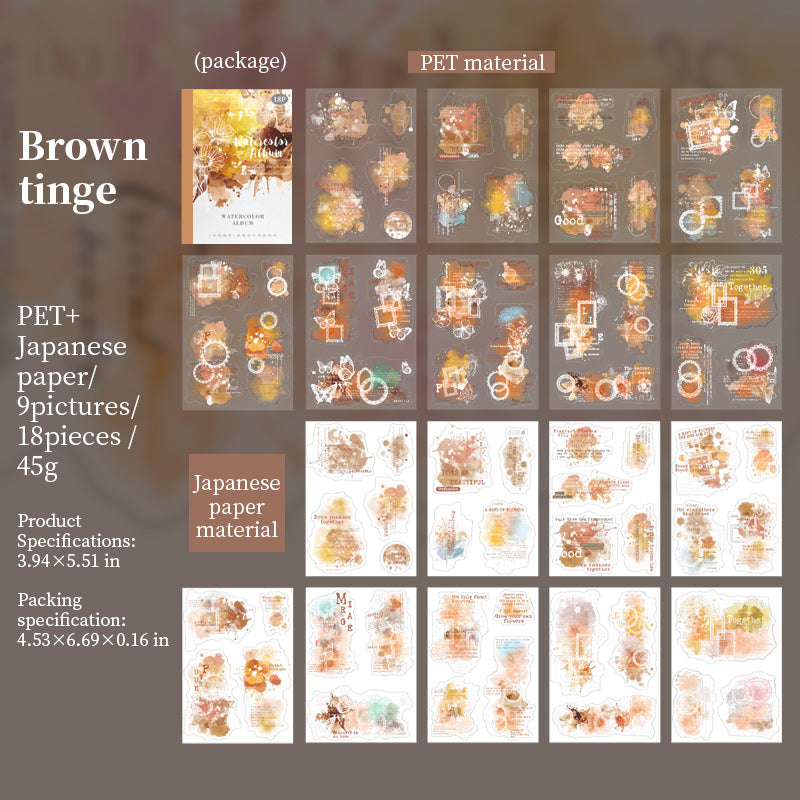 18pcs PET+Washi  sticker book (TZB102301)