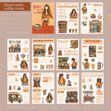 20 pcs sticker book Coffee Week Series in 4 styles(TZB07182)