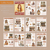 20 pcs sticker book Coffee Week Series in 4 styles(TZB07182)