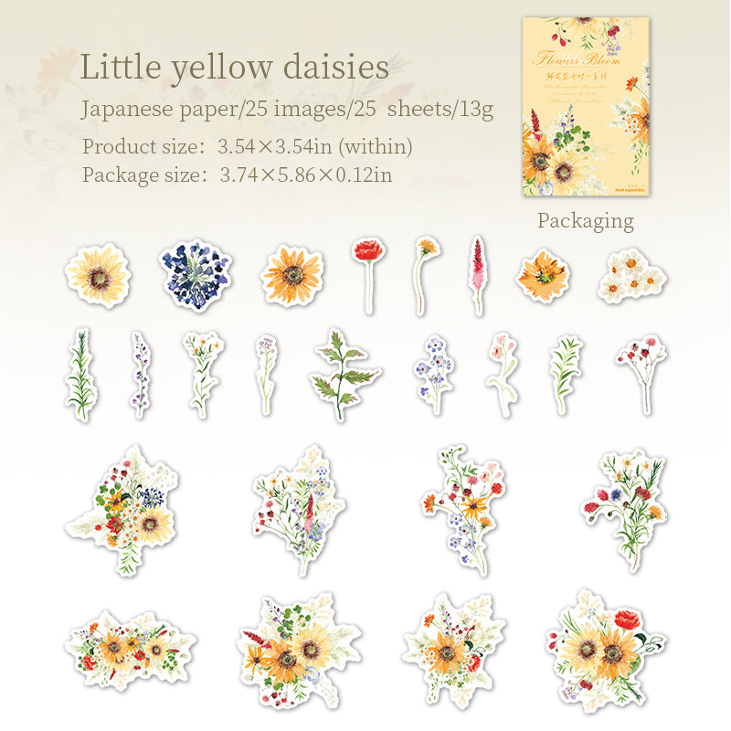 25pcs sticker pack flowers bloom （S07126）