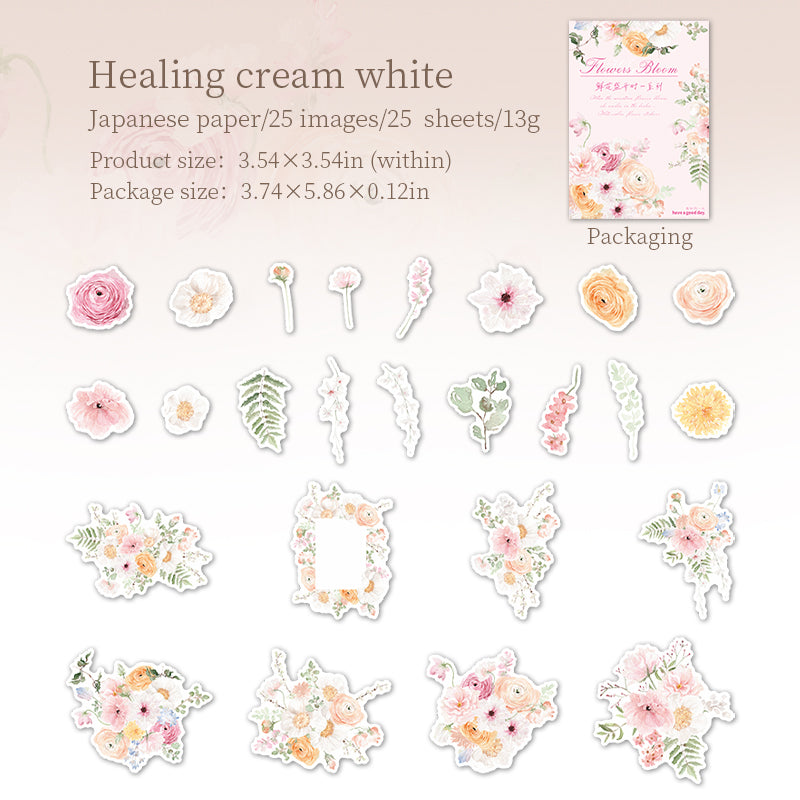 25pcs sticker pack flowers bloom （S07126）