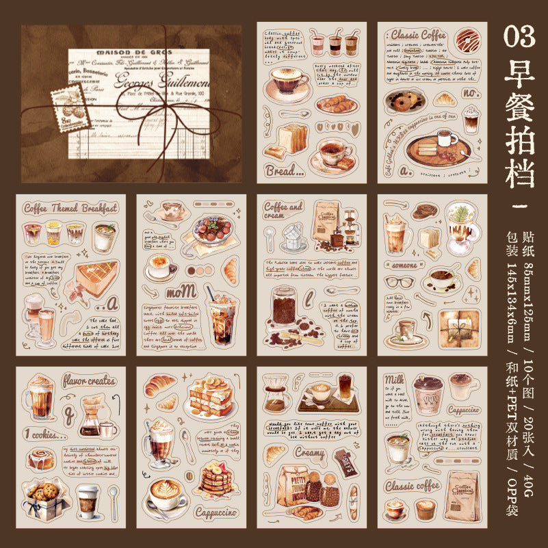 20pcs sticker pack Coffee experience (s080106)