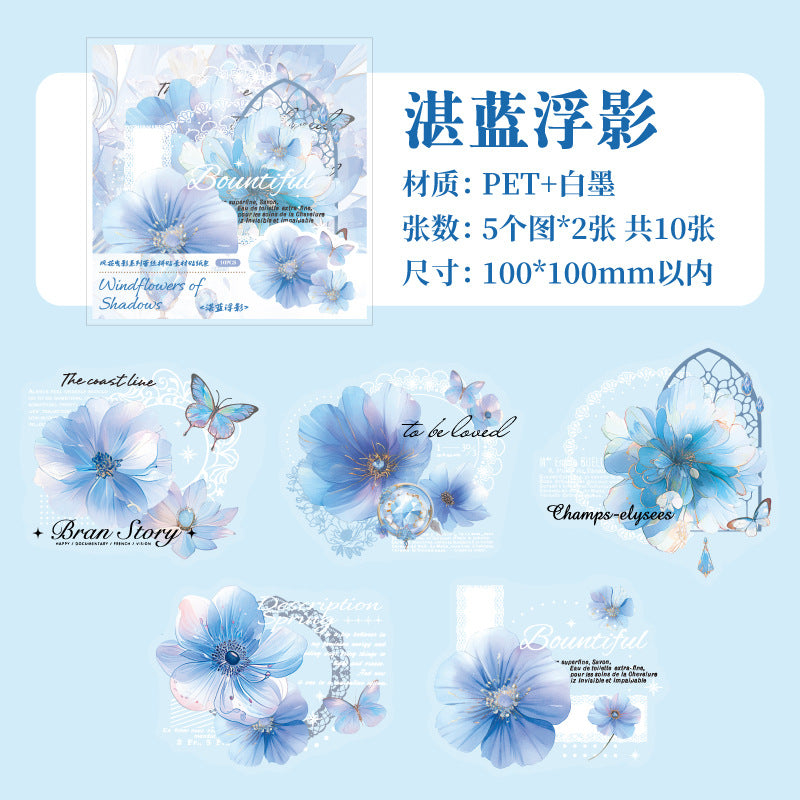 10pcs sticker pack Windflower (s080402)