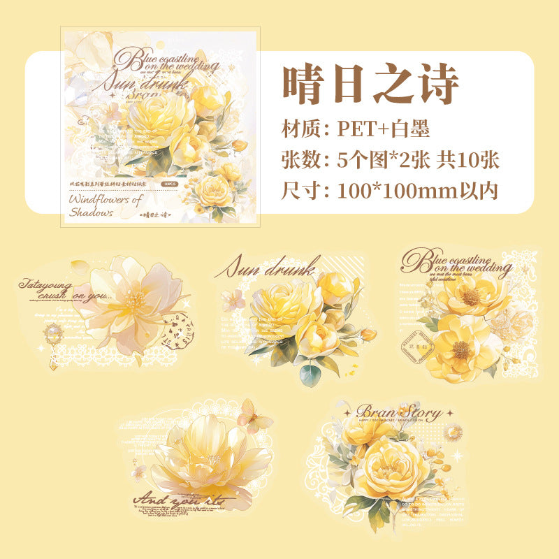 10pcs sticker pack Windflower (s080402)