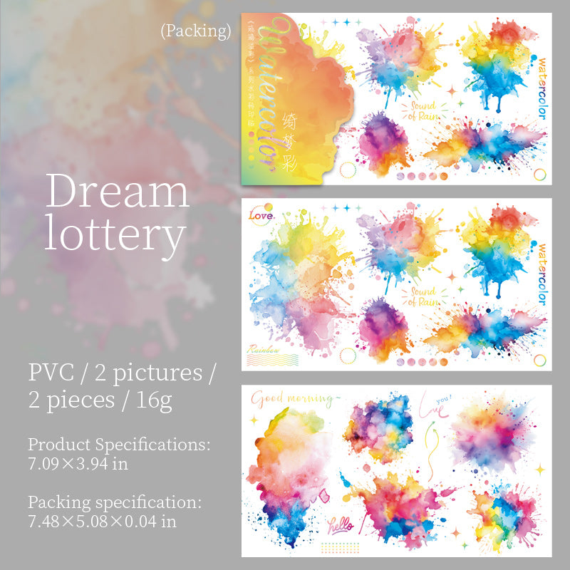 2pcs transfer sticker Watercolor (s080604)